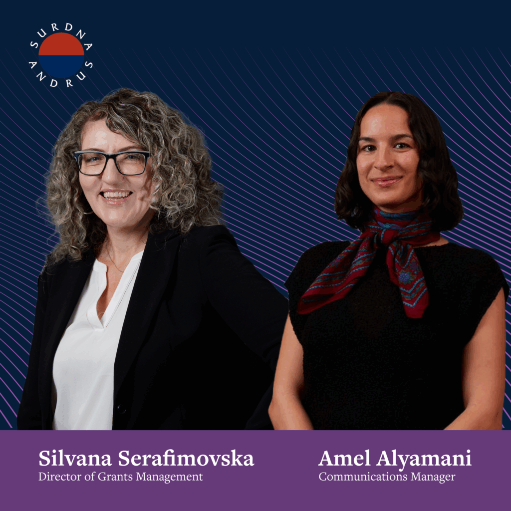 Silvana Sefafimovska: Director of Grants Management, Amel Alyamani: Communications Manager