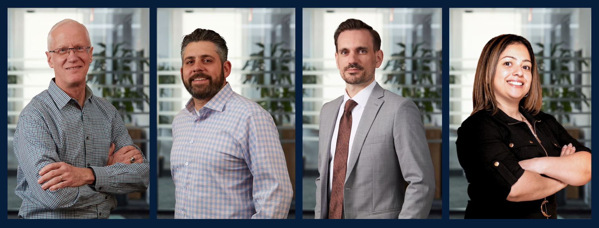 Staff headshots: Marc, Matt, Adam, Jasmin.